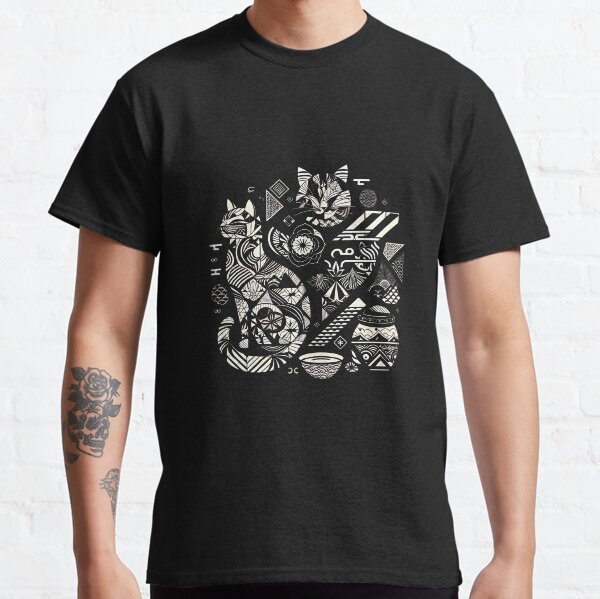 Geometric Japan Culture Cat  Classic T-Shirt