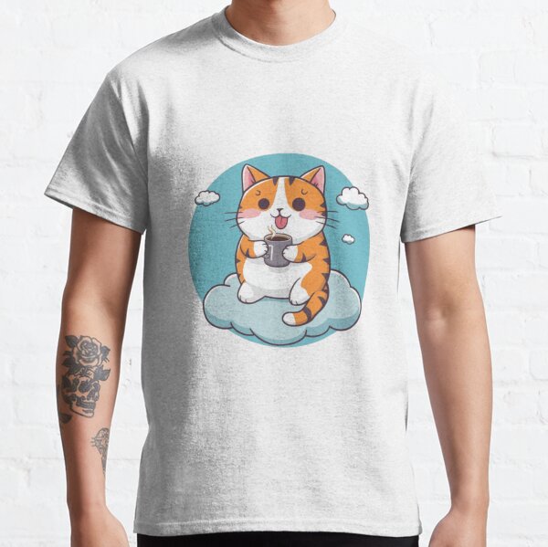Cute Cat is enjoying coffee Classic T-Shirt