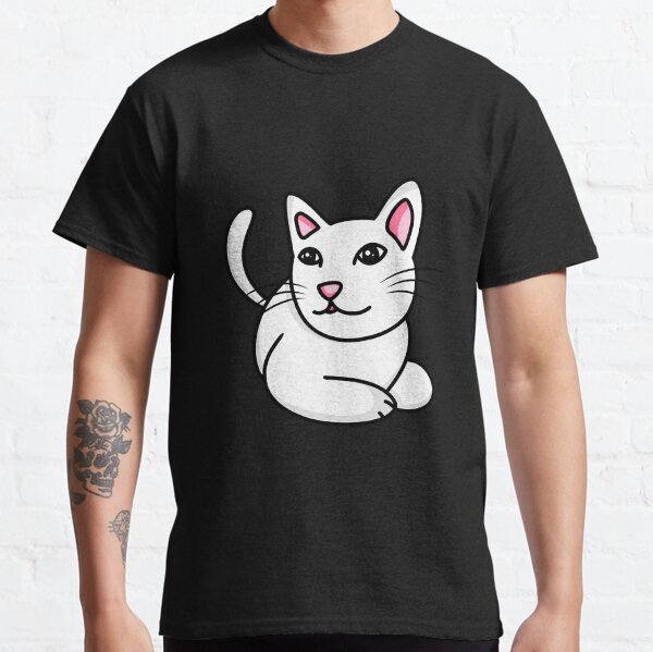 White cat is happy Classic T-Shirt