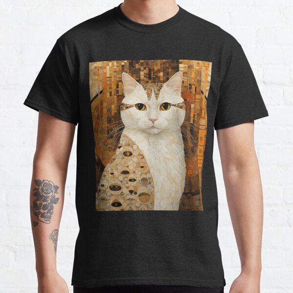 Gustav klimt cat - Vintage Art Nouveau Style Painting Of A Cat Inspired By Gustav Klimt Classic T-Shirt