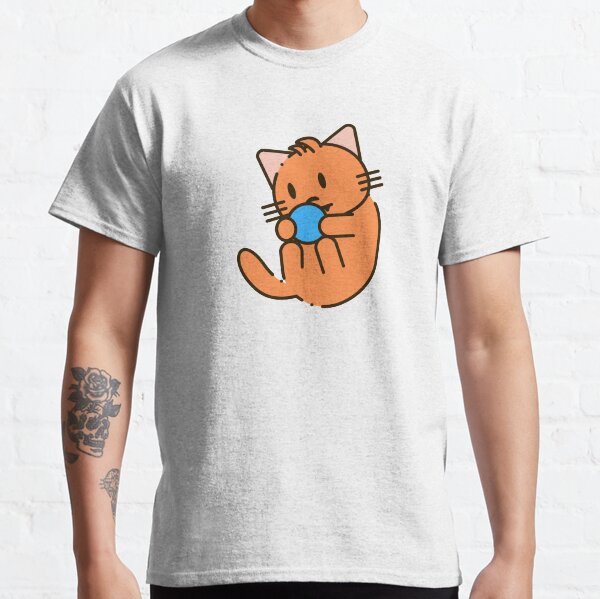 Orange Blob Cat with Ball Classic T-Shirt