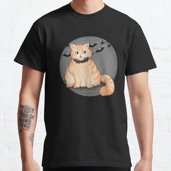 Orange Spooky Cat Classic T-Shirt
