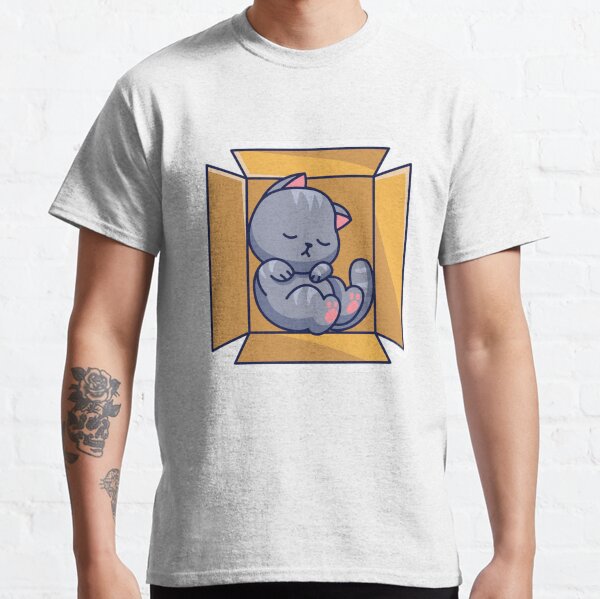 Cute cat sleeping box Classic T-Shirt