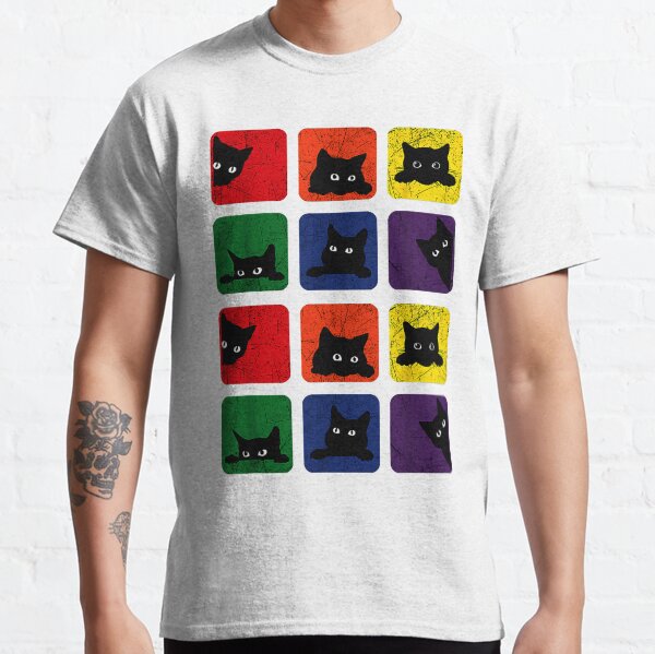 Funny asexual cat Cute Cat Paint Colorful Cat Classic T-Shirt