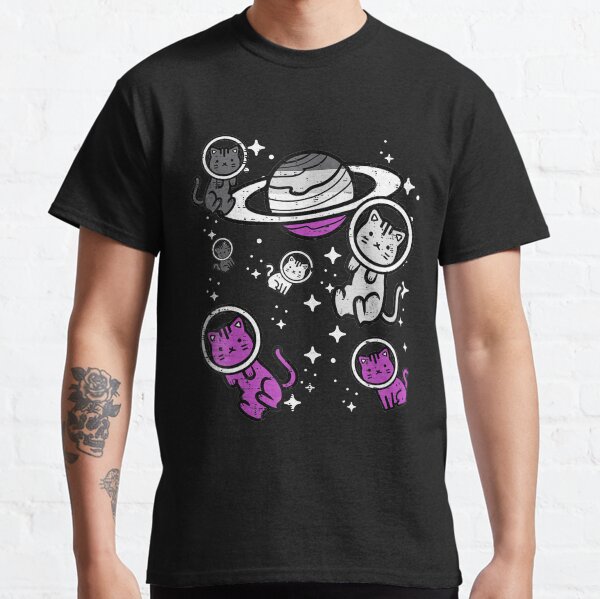 Funny love asexual Cat Paint Colorful Cat, asexual cat Classic T-Shirt
