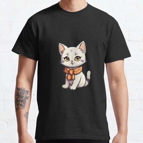 Cute Cartoon Cat with Scarf Classic T-Shirt
