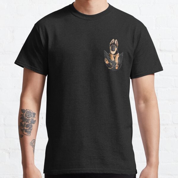 German Shepherd In Pocket Funny Dog Lover Classic T-Shirt