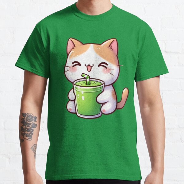 Kawaii cat with smoothie Classic T-Shirt