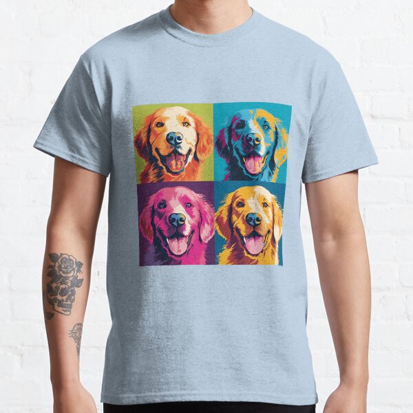 Pop art golden retriever dog Classic T-Shirt