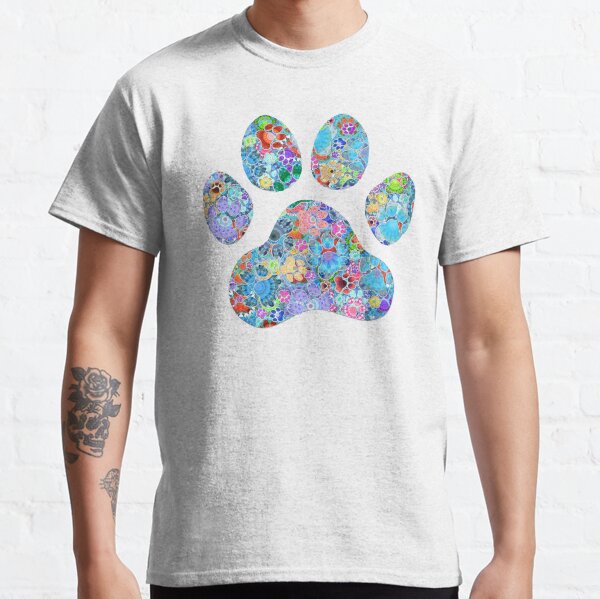 Patchwork Paw - Colorful Dog Print Art by Sharon Cummings Classic T-Shirt