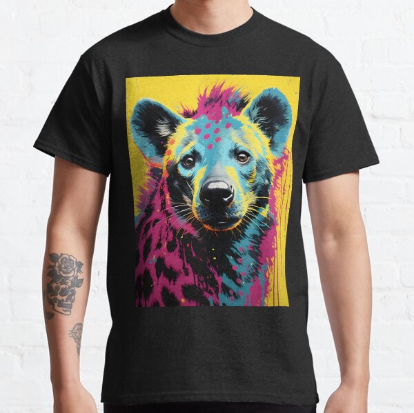 Hyena portraits drawing animal colorful Animal throw pillow  Classic T-Shirt