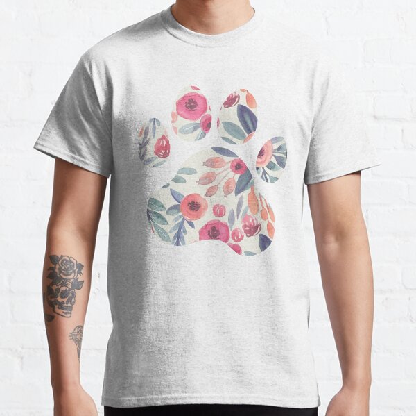 Muted Watercolor Paw Print Classic T-Shirt