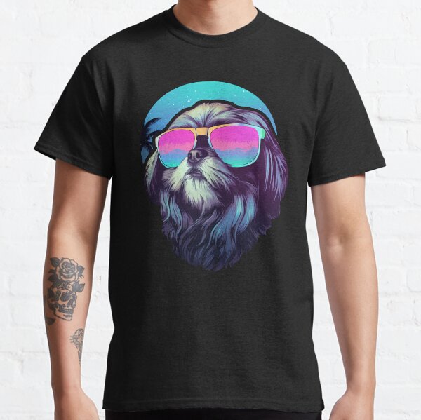 Sunset Retrowave Shih Tzu Classic T-Shirt