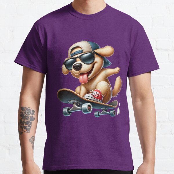 Skateboarding Dog  Funny and Adventurous Design Classic T-Shirt
