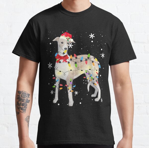 Whippet Dog Christmas Light Xmas Mom Dad Gifts  Classic T-Shirt