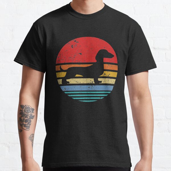 Dachshund Retro Sunset Dog Daschund Classic T-Shirt