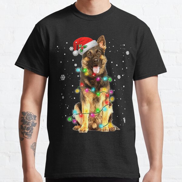 German Shepherd Dog Tree Christmas Sweater Xmas Dogs Classic T-Shirt