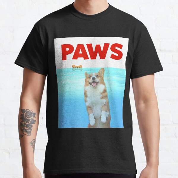 Paws Dog Parody 80s Corgi Classic T-Shirt
