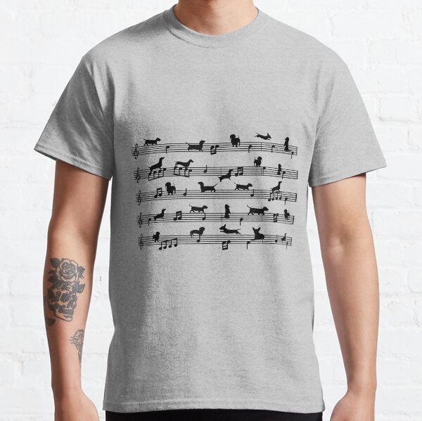 Music Notes Dachshund Dog Classic T-Shirt