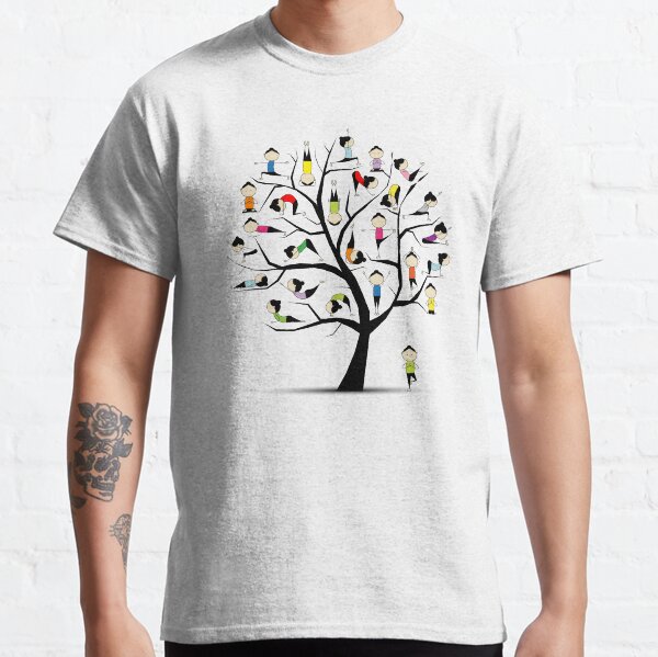 Yoga practice, art tree concept Asana set for yoga lover Classic T-Shirt