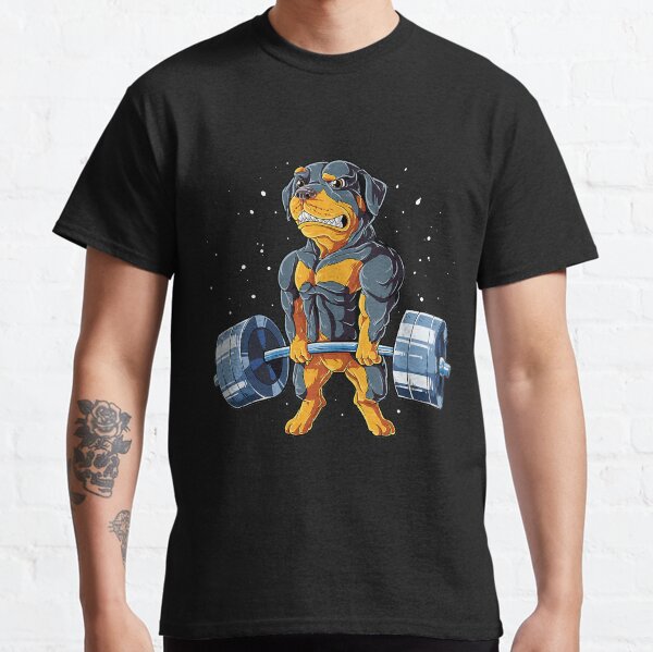 Rottweiler Weightlifting Funny Deadlift Men Fitness Gym Classic T-Shirt