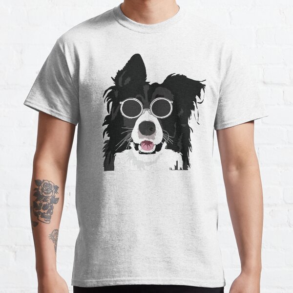 Funny Border Collie Outdoor Sunglasses Dog Lover Gift Classic T-Shirt