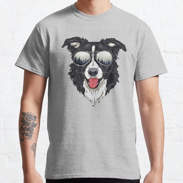 Funny Border Collie Outdoor Sunglasses Dog Lover Dog Owner Classic T-Shirt