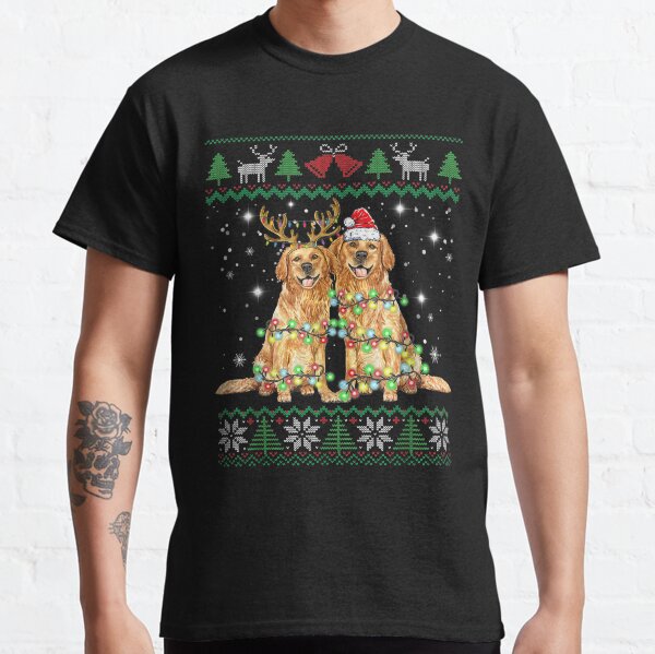 Golden retriever Ugly Christmas Dog Funny Christmas Gift Men Classic T-Shirt