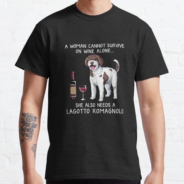 Lagotto Romagnolo and wine Funny dog Classic T-Shirt