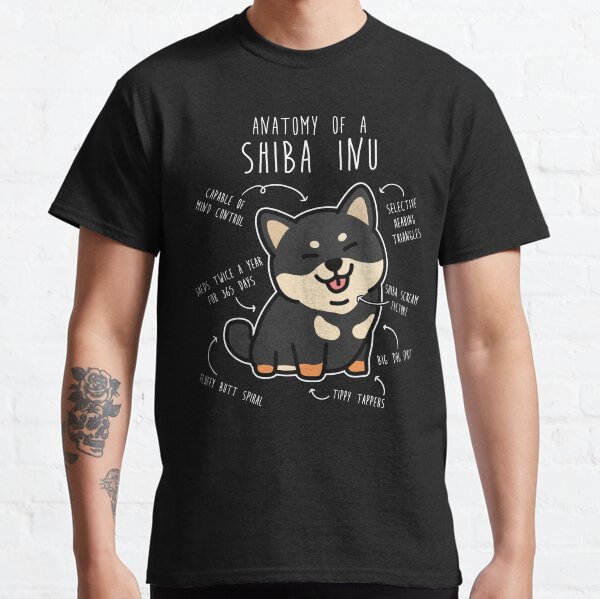 Black and Tan Shiba Inu Dog Anatomy Classic T-Shirt