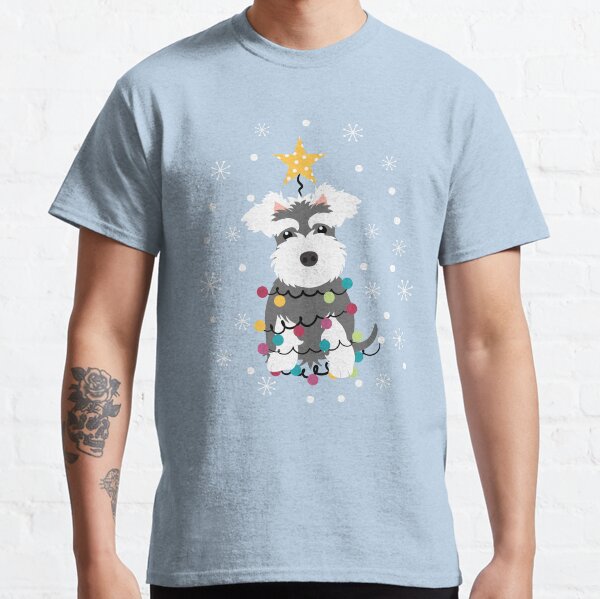 Salt and Pepper Miniature Schnauzer Christmas Tree  Classic T-Shirt