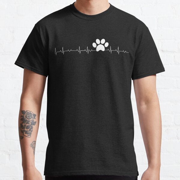 Paw Print Heartbeat - dog lover Classic T-Shirt