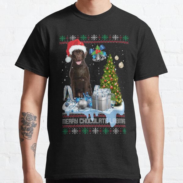 Chocolate Labrador Santa Hat Ugly Christmas Classic T-Shirt