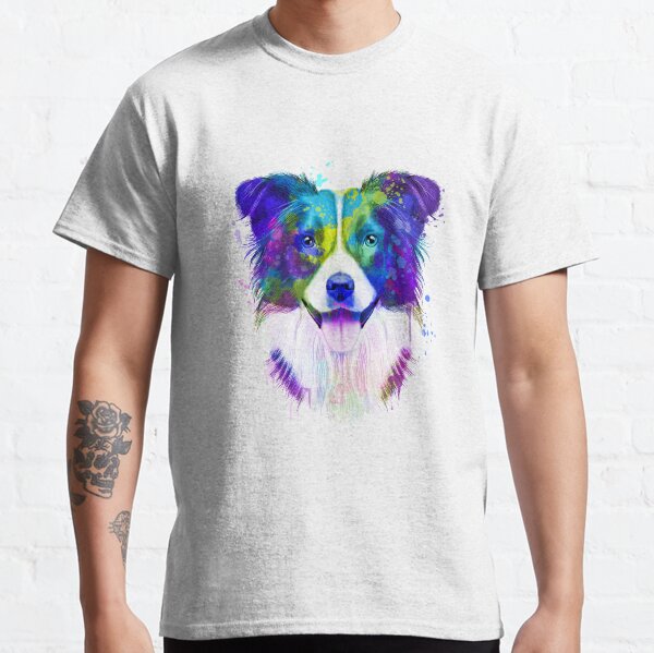 Border Collie Watercolor, Border Collie Painting, Border Collie Portrait, Border Collie art, Border Collie illustration Classic T-Shirt