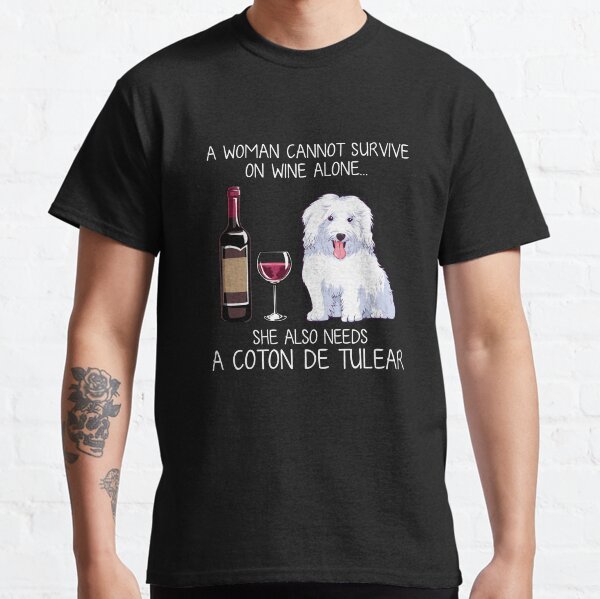 Coton de Tulear and wine Funny dog Classic T-Shirt