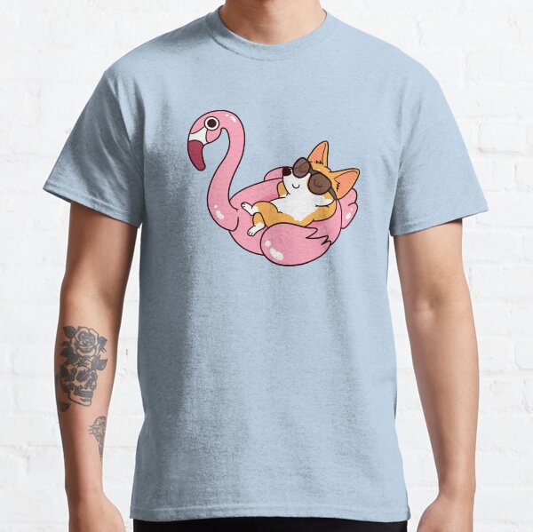 Corgi and Flamingo Pool Float Summer Classic T-Shirt