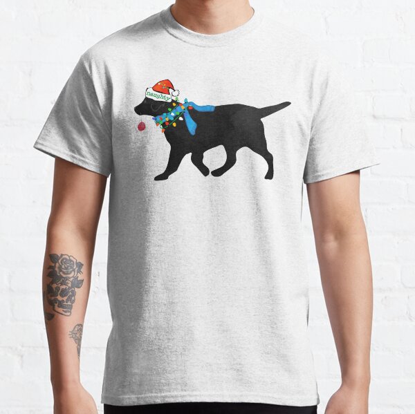 Black Lab Naughty Christmas Dog Classic T-Shirt