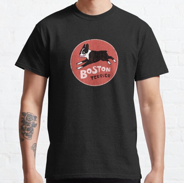 Boston Terrier Jumping,Cool Retro Style Dog Classic T-Shirt