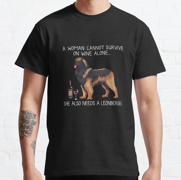 Leonberger and wine Funny dog Classic T-Shirt