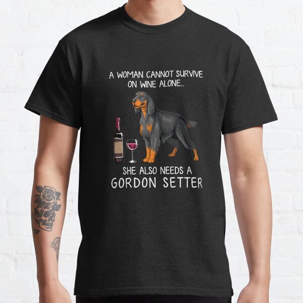 Gordon Setter and wine Funny dog Classic T-Shirt