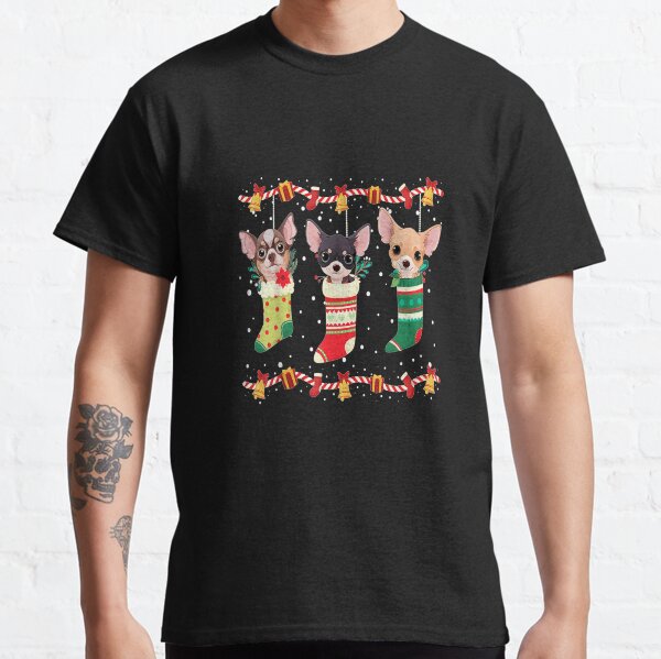 Chihuahua Christmas Lights Funny Xmas Dog Lover Classic T-Shirt