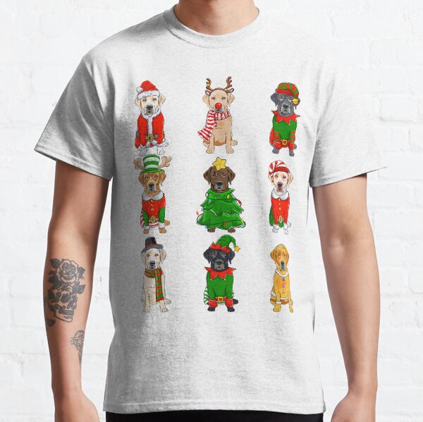 Santa Labrador Christmas Tree Lights ELF Reindeer Dog Lover Classic T-Shirt