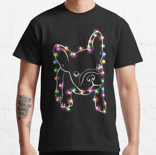 French Bulldog Christmas Light Funny Dog Lover Xmas Gift Classic T-Shirt