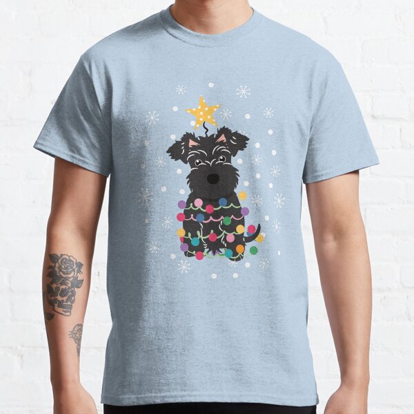 Black Miniature Schnauzer Christmas Tree  Classic T-Shirt