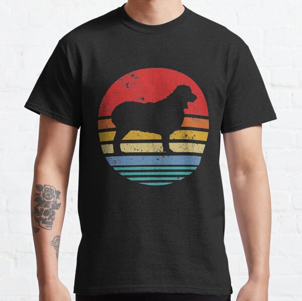 Australian Shepherd Aussie Retro Sunset Distressed Dog  Classic T-Shirt