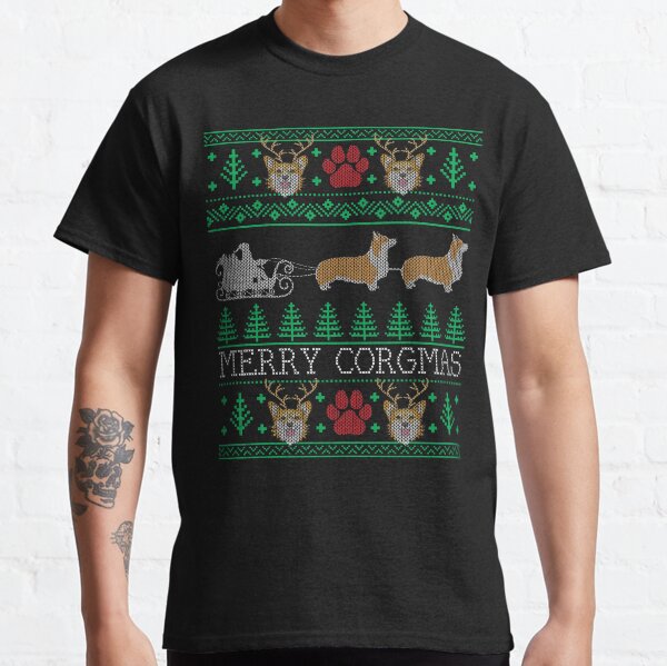 Title- Funny Corgi Dog Lover Owner Corgi Ugly Christmas Sweater Classic T-Shirt