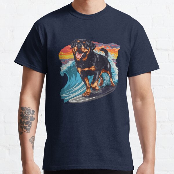 Surfing Rottweiler Classic T-Shirt