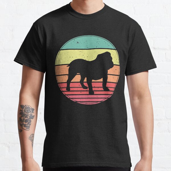 English Bulldog Vintage Retro Sunset Classic T-Shirt