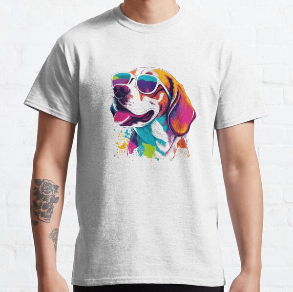 Beagle dog - Colorful with sunglasses Classic T-Shirt