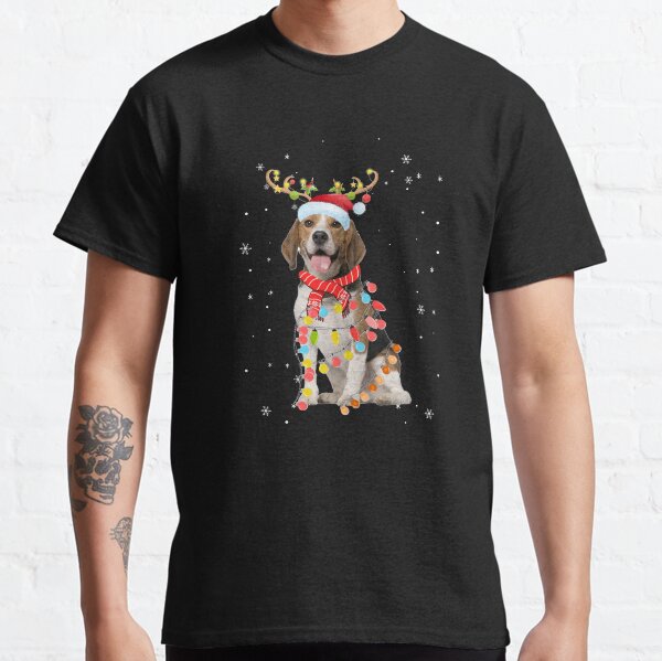 Funny Beagle Christmas Tree Santa Reindeer Pajamas Classic T-Shirt